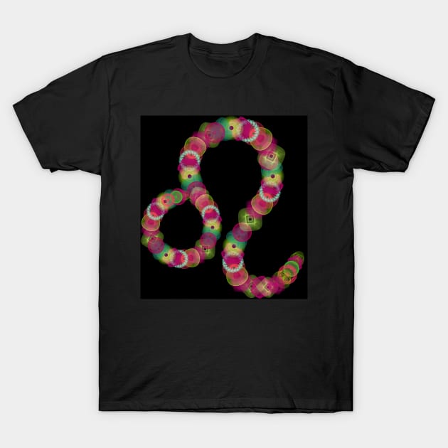 Spirograph Leo Zodiac Horoscope Symbol T-Shirt by RachelEDesigns